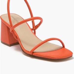 Marc Fisher Orange Strappy Block Heel Sandals